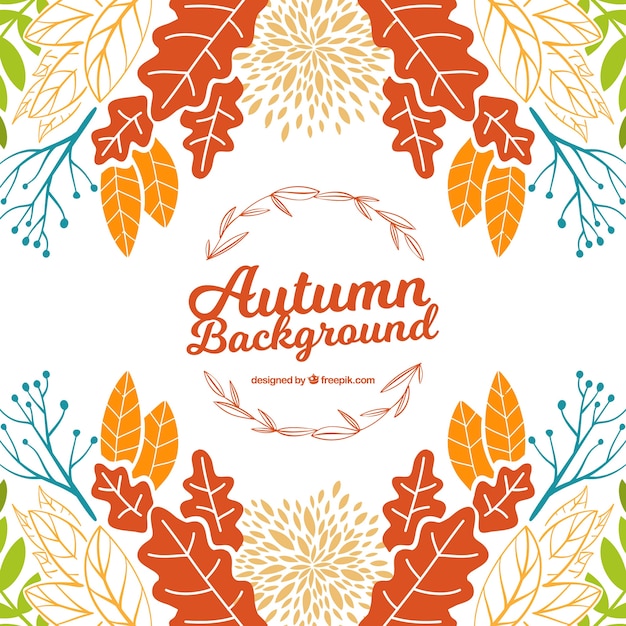 Lovely hand drawn autumn background