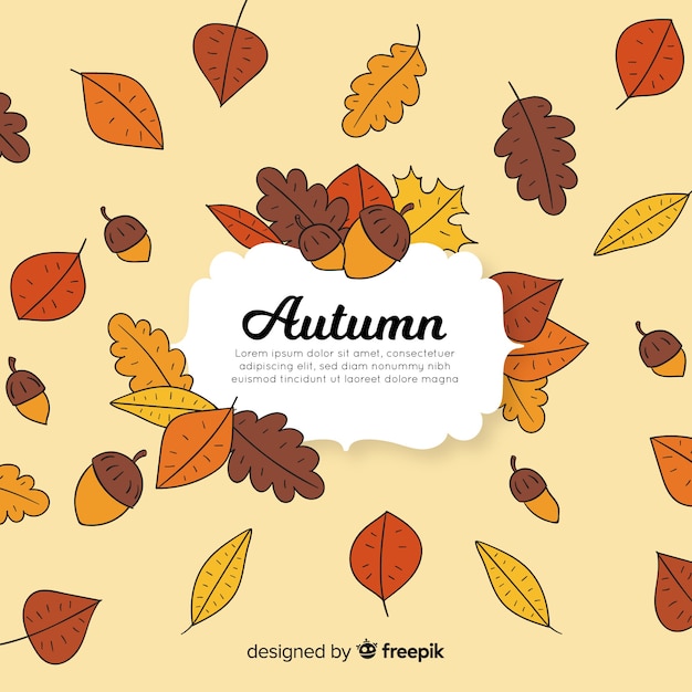 Free Vector lovely hand drawn autumn background