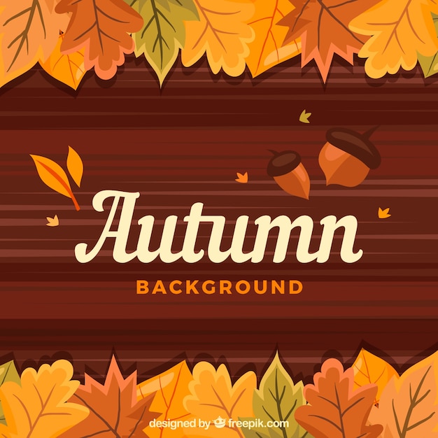 Free Vector lovely hand drawn autumn leaves background