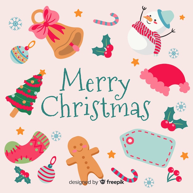 Lovely hand drawn christmas background