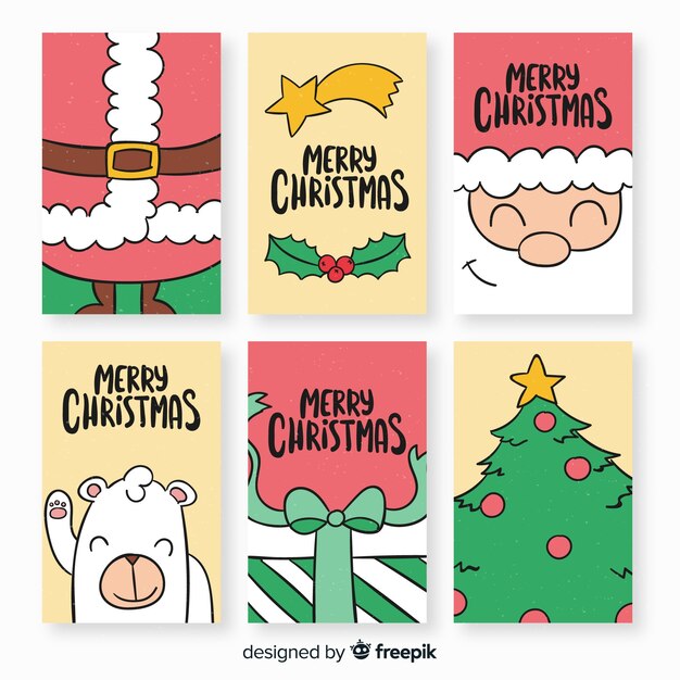 Lovely hand drawn christmas card collection