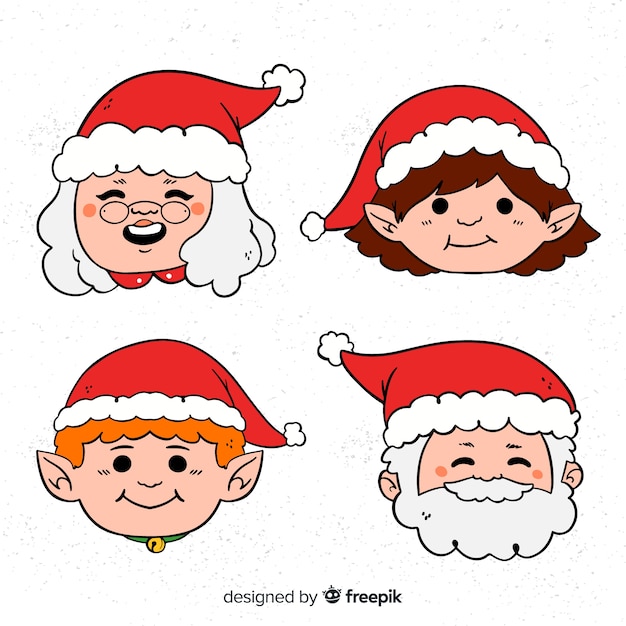 Lovely hand drawn christmas character collection