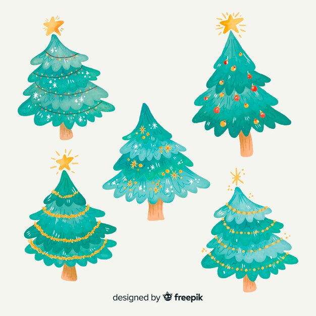 Lovely hand drawn christmas tree collection