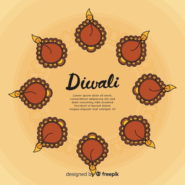 Free Vector lovely hand drawn diwali background