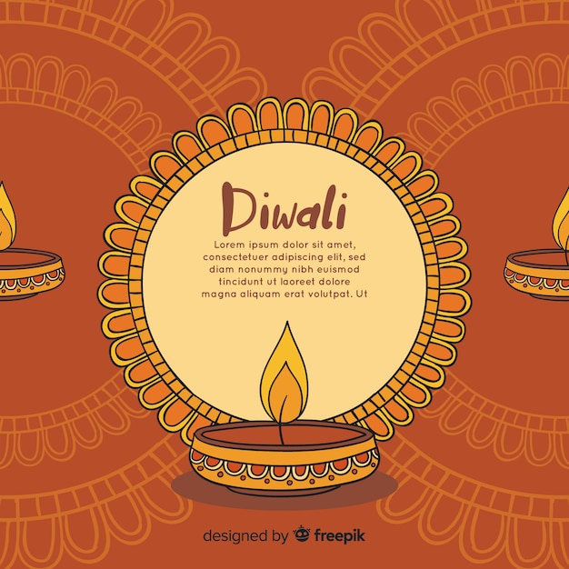 Free vector lovely hand drawn diwali background