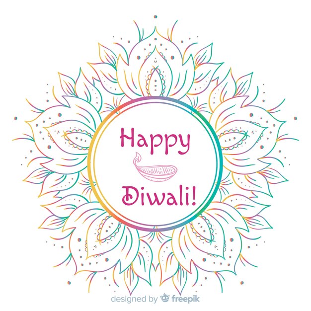 Lovely hand drawn diwali background