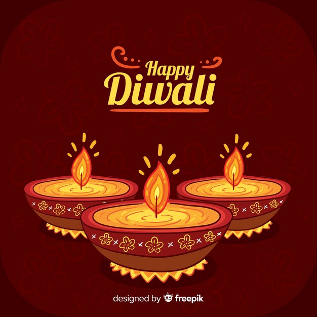 Lovely hand drawn diwali background