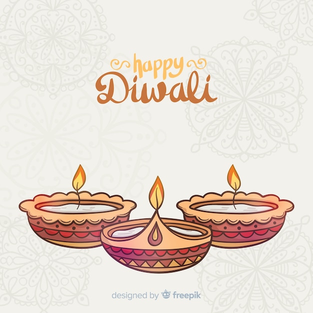 Lovely hand drawn diwali background