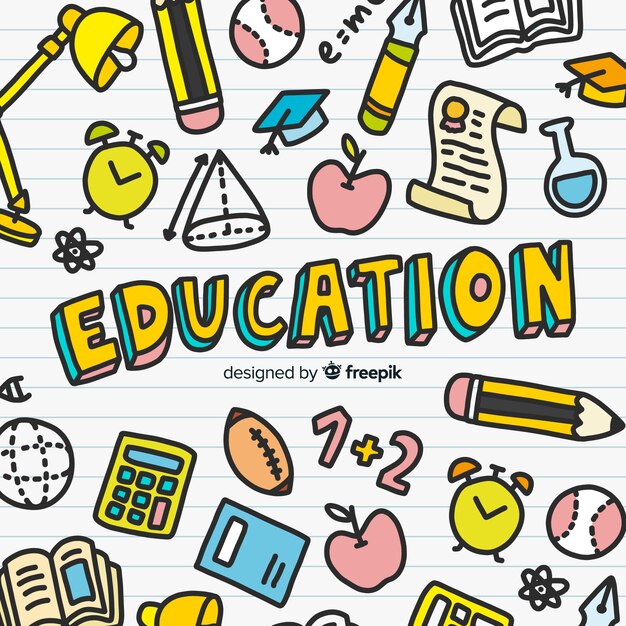 Lovely hand drawn education concept