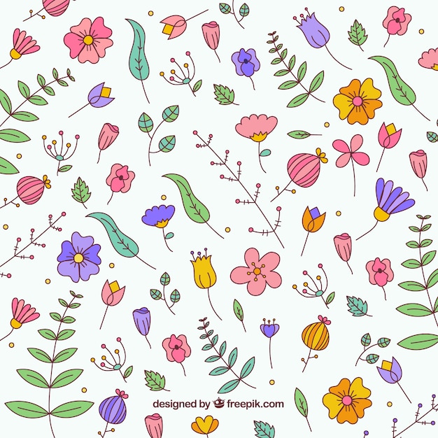 Lovely hand drawn floral background