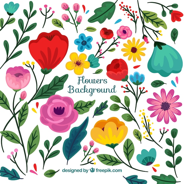 Lovely hand drawn floral background