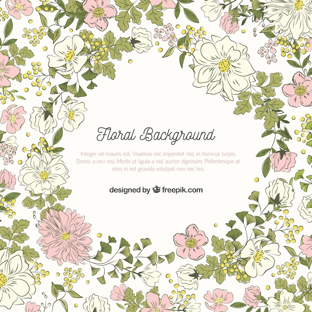 Lovely hand drawn floral background