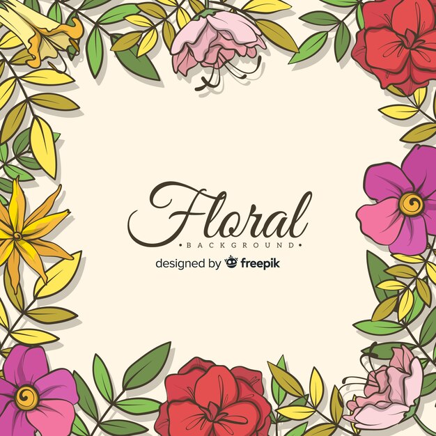 Lovely hand drawn floral background