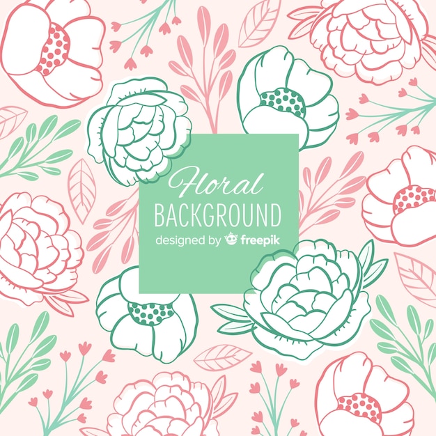 Lovely hand drawn floral background