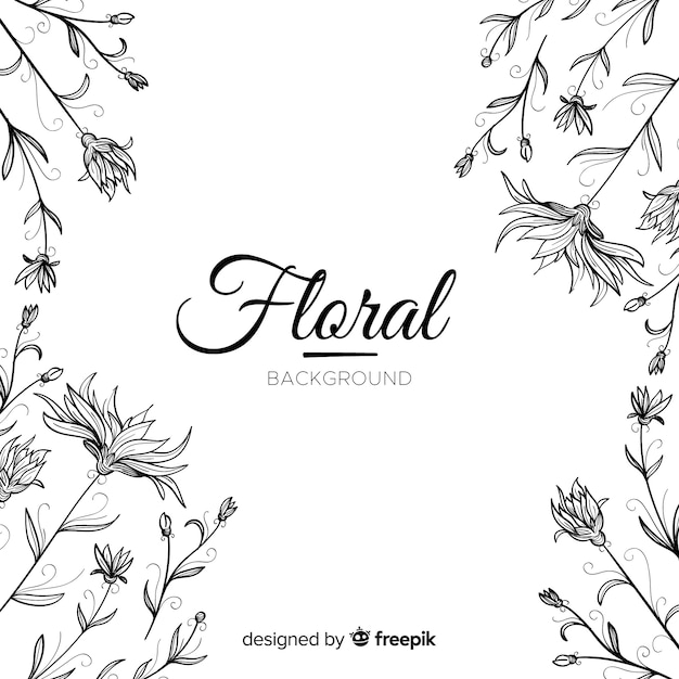 Lovely hand drawn floral background