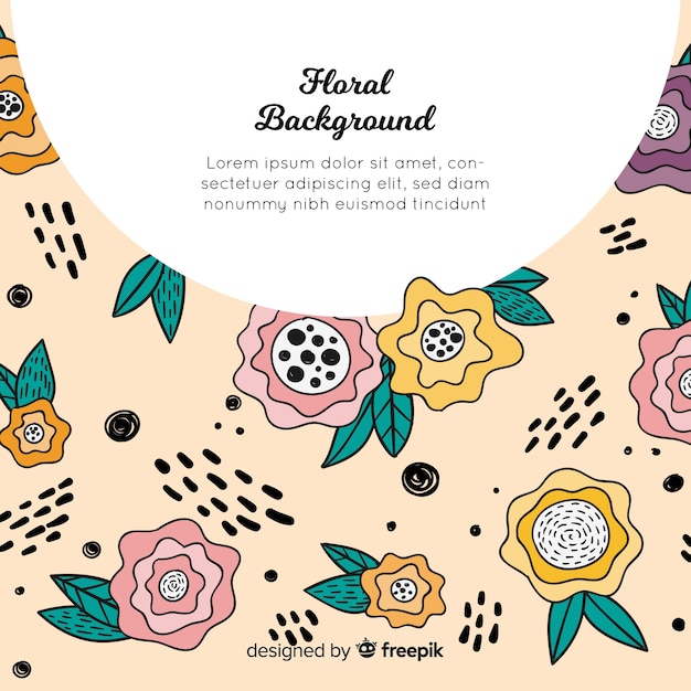 Free Vector lovely hand drawn floral background