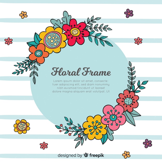 Lovely hand drawn floral frame