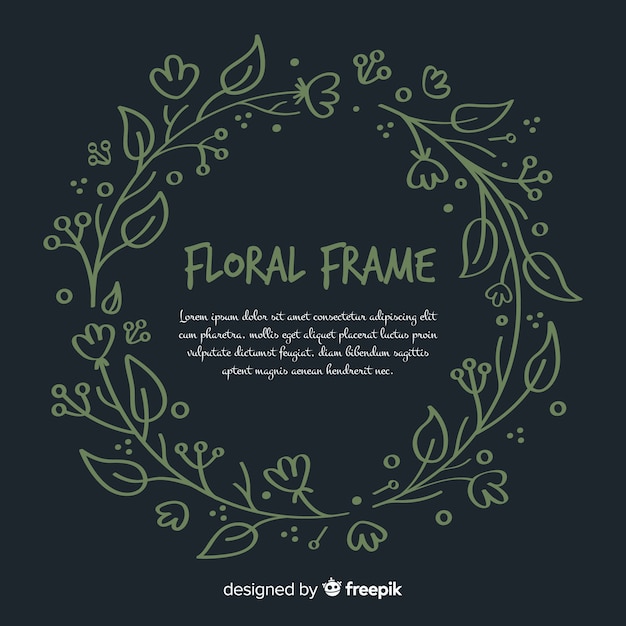 Lovely hand drawn floral frame