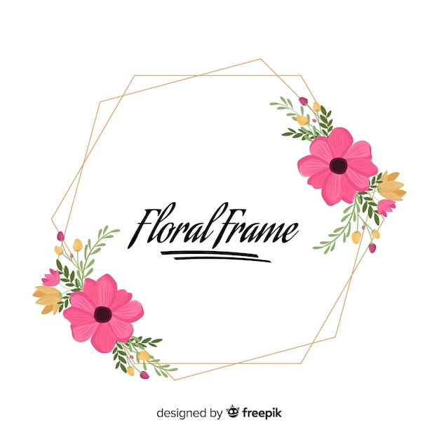 Lovely hand drawn floral frame