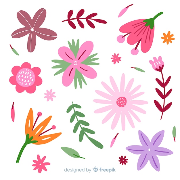 Lovely hand drawn flower collection