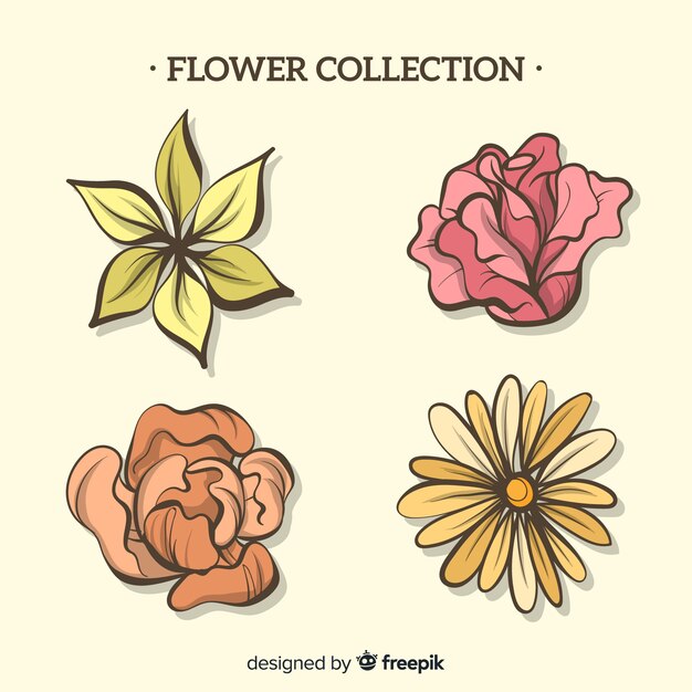 Lovely hand drawn flowers collection