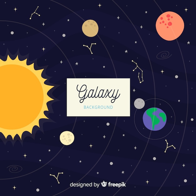 Lovely hand drawn galaxy background