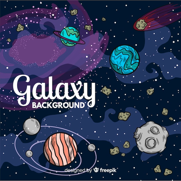 Lovely hand drawn galaxy background