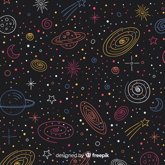 Lovely hand drawn galaxy background