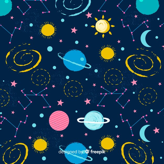 Lovely hand drawn galaxy background