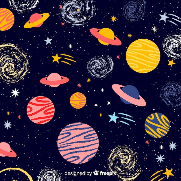 Lovely hand drawn galaxy background