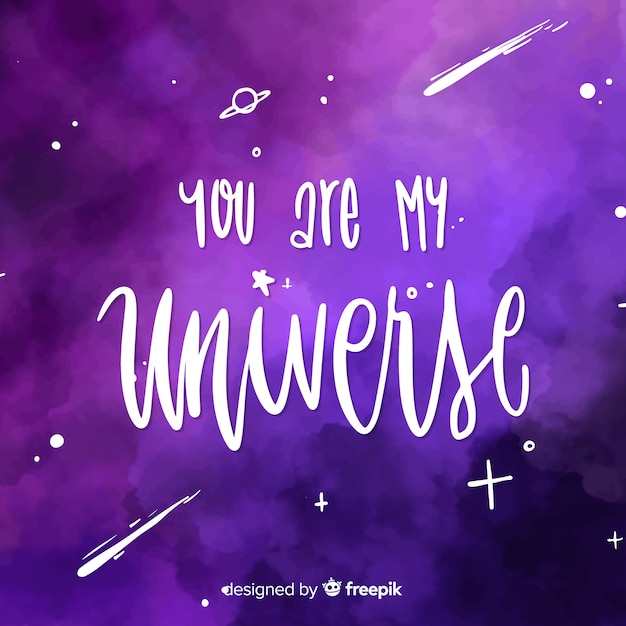 Free Vector lovely hand drawn galaxy background