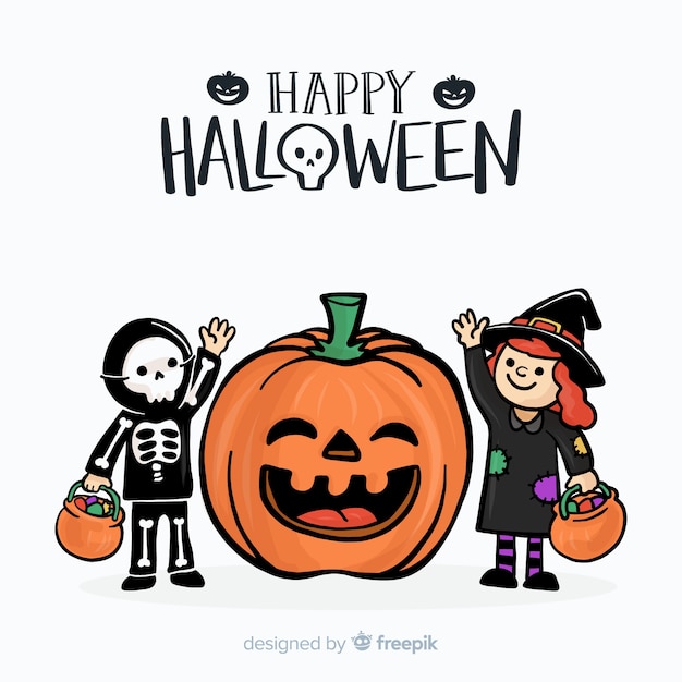 Lovely hand drawn halloween background