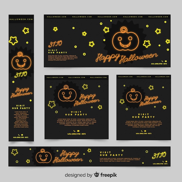 Free Vector lovely hand drawn halloween banners