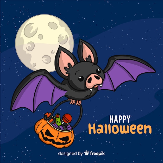 Lovely hand drawn halloween bat