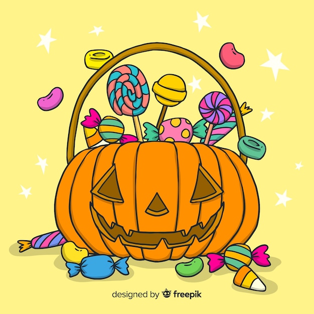 Lovely hand drawn halloween candy bag