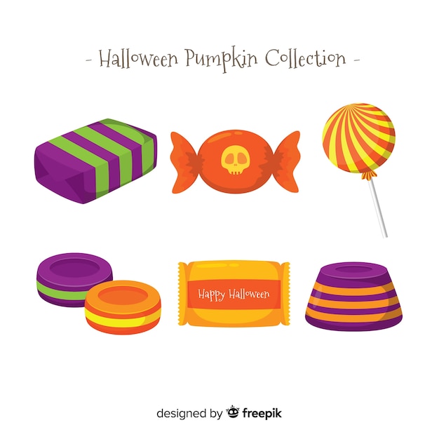 Lovely hand drawn halloween candy collection