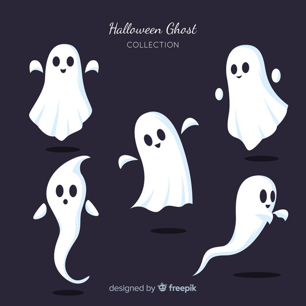 Lovely hand drawn halloween ghost collection