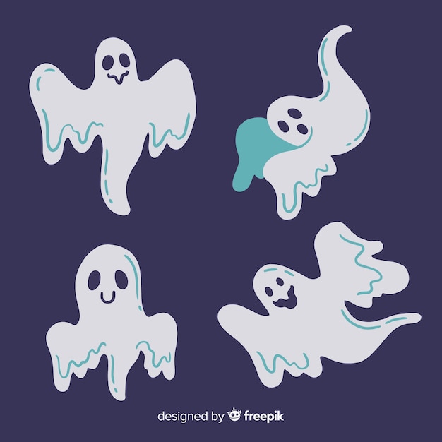 Lovely hand drawn halloween ghosts