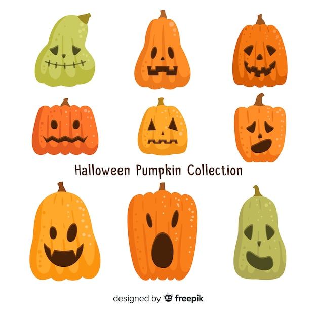 Lovely hand drawn halloween pumpkin collection