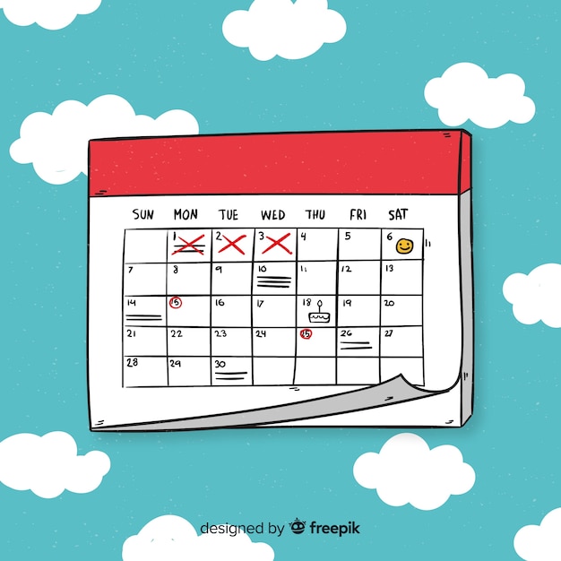 Free vector lovely hand drawn planning schedule concept