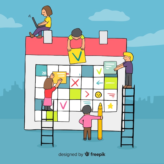 Lovely hand drawn planning schedule concept