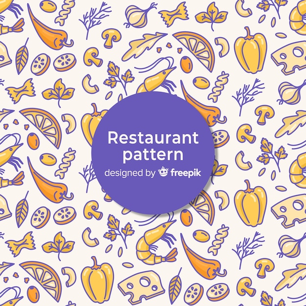 Lovely hand drawn restaurant pattern