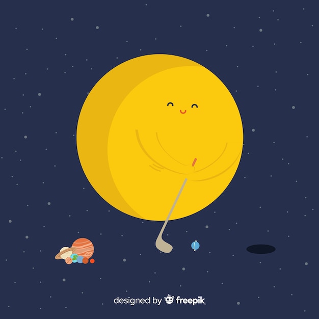 Free Vector lovely hand drawn solar system compositio