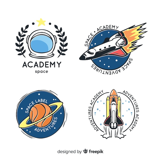 Lovely hand drawn space badge collection