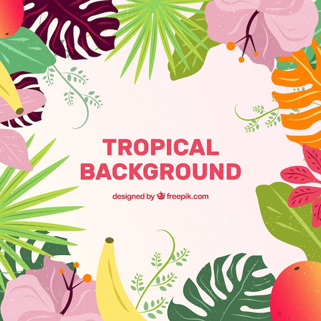 Lovely hand drawn tropical background