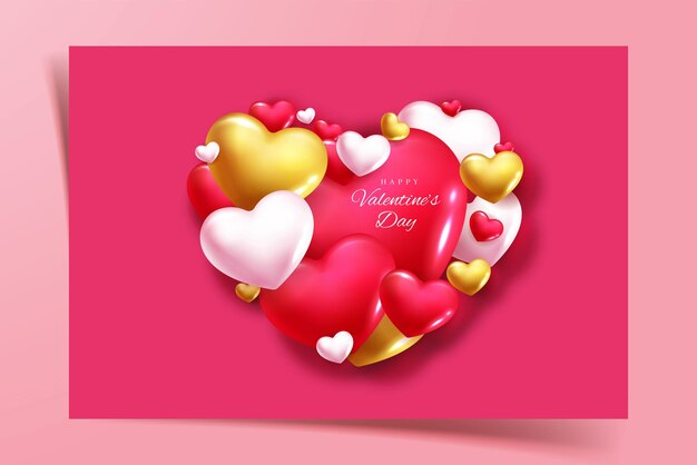 Lovely happy valentine39s day background with hearts