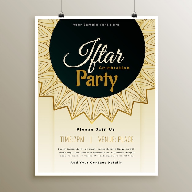 Lovely iftar party celebration template design