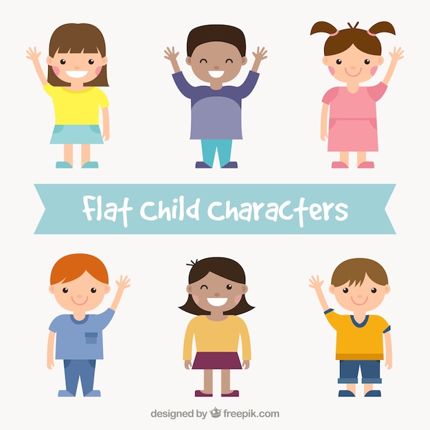 Lovely kids in flat design