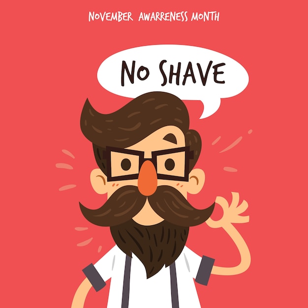 Lovely movember composition with flat design