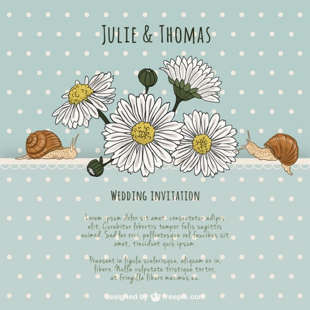 Free Vector lovely natural wedding invitation